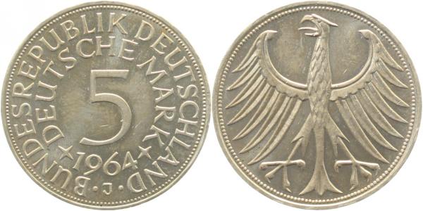 5 DM 1964 J stgl/bfr EA!!!