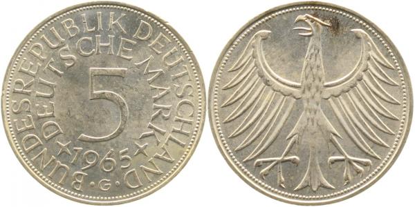 5 DM 1965 G vz/st Ea J387 Erstabschlag