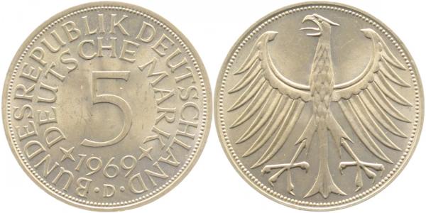 5 DM 1969 D bfr J387 bfr 5 DM