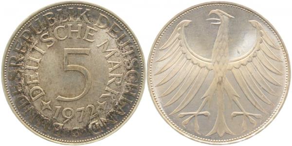 5 DM 1972 G bfr/stgl J387