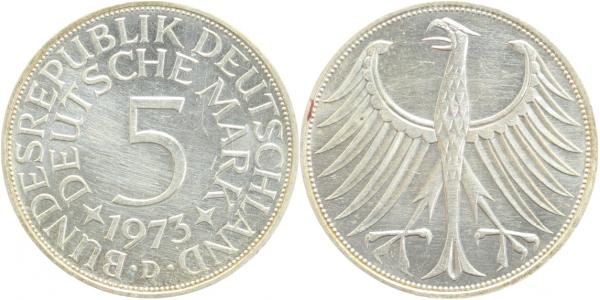 5 DM 1973 D bfr Ea J387 bfr 5 DM