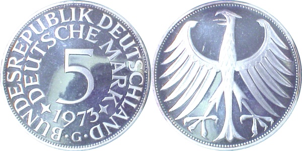 5 DM 1973 G PP Proof J387