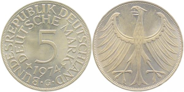 5 DM 1974 G bfr J387 bfr 5 DM