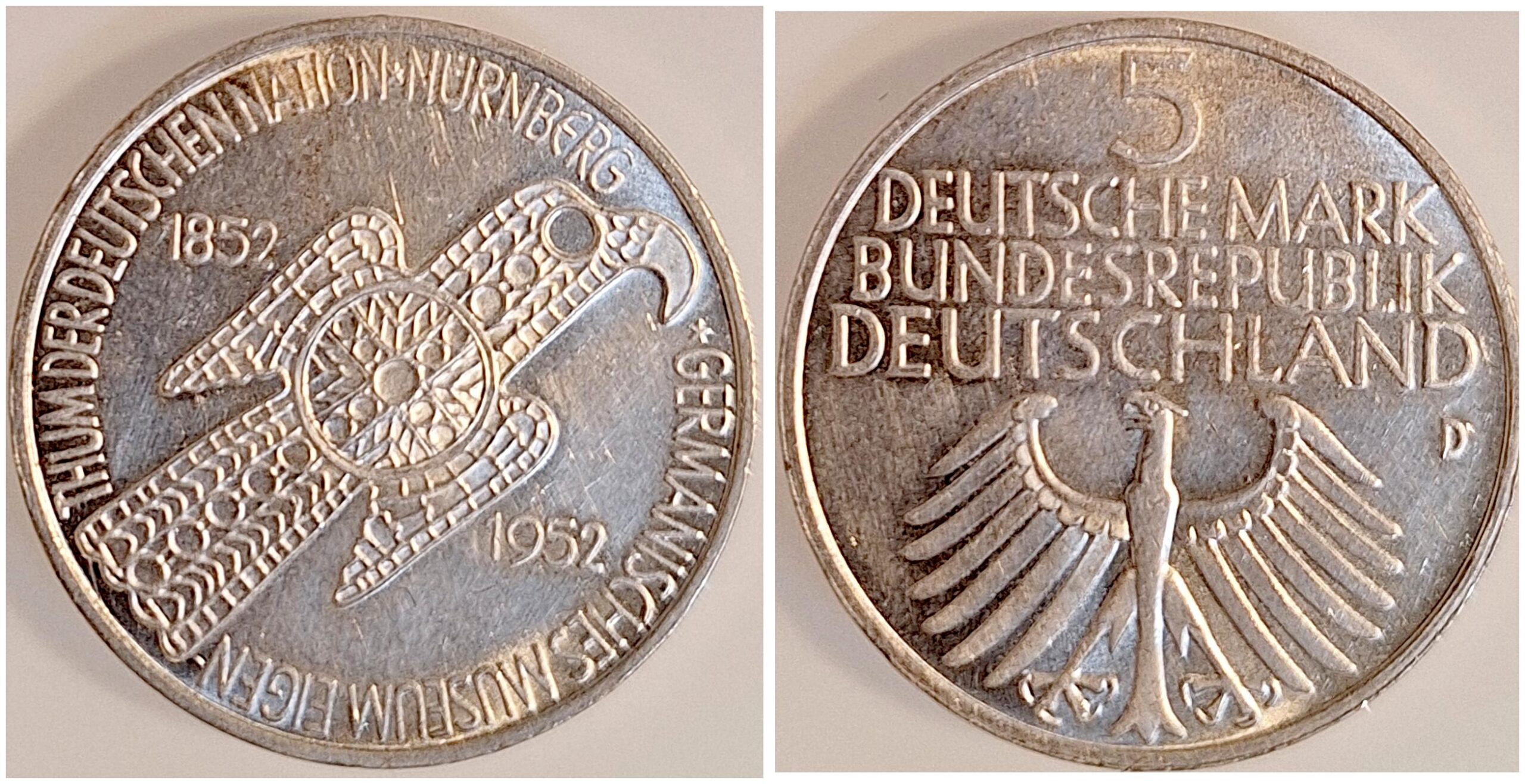 5 DM Germanisches Museum BRD die erste Gedenkmünze
