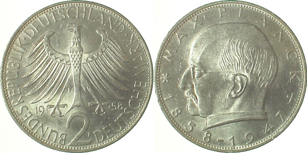 2 DM Max Planck 1958 F f stgl J392 f stgl 2 DM