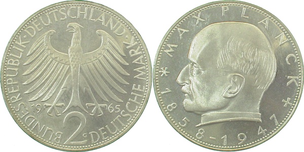 2 DM Max Planck 1965 G PP Proof Auflage: 8233 Exemplare
