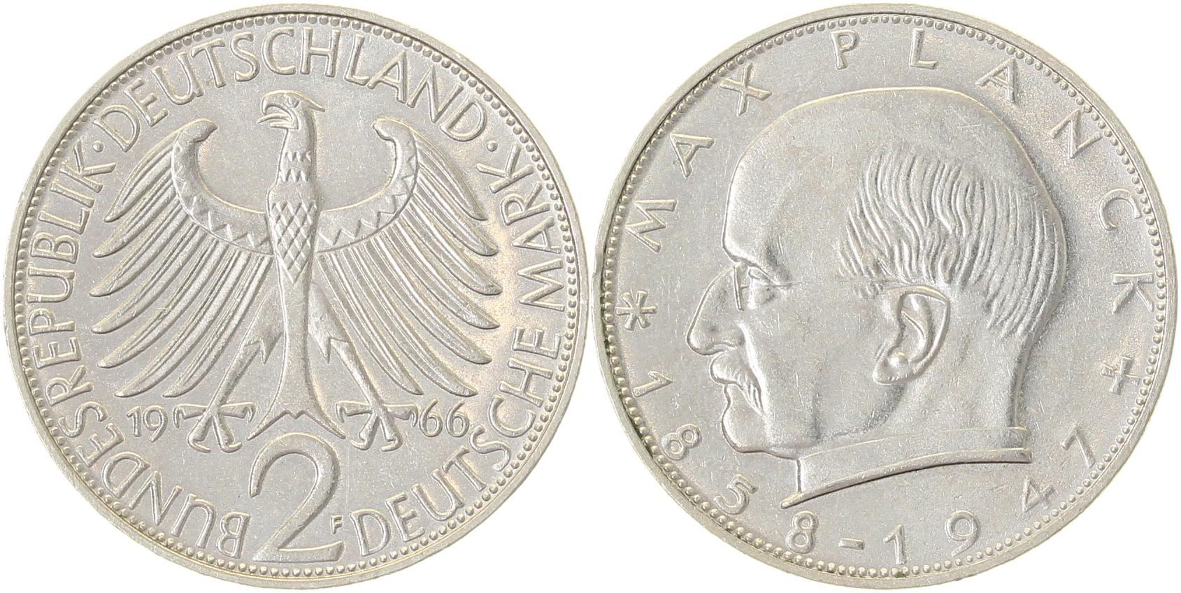2 Mark Max Planck 1966 F J392 Erstabschlag