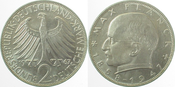 2 DM Max Planck 1967 F stempelglanz