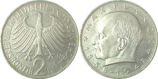 2 Mark Max Planck 1969 F PP- Proof- J392