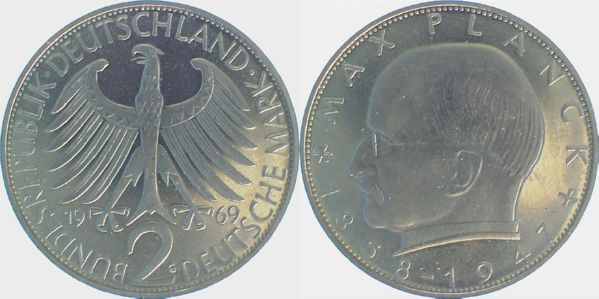 2 Mark Max Planck 1969 G PP Proof J392