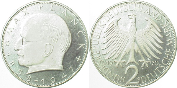 2 Mark Max Planck 1970 G PP Proof J392