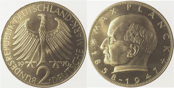2 Mark Max Planck 1970 J PP Proof J392