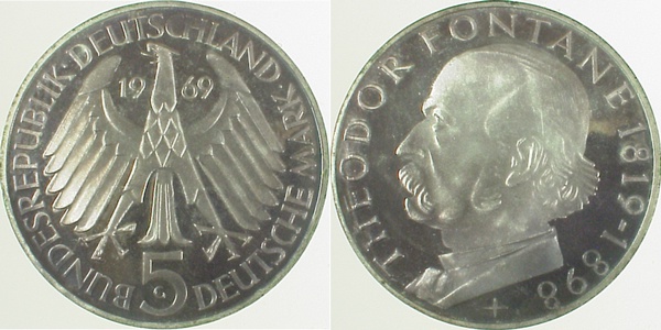 5 DM Fontane PP Variante mit "Adamsapfel" J399