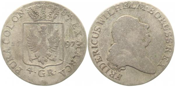 4 Groschen Friedr-Wilhelm Ii 1797 A schön null 4 Groschen