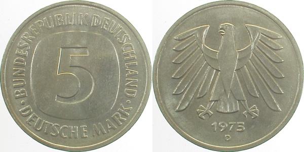 5 DM 1975 D st fein J415 5 DM
