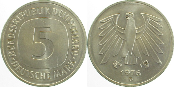 5 DM 1976 D bfr J415 bfr 5 DM