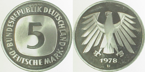 5 DM 1978 D PP Proof J415