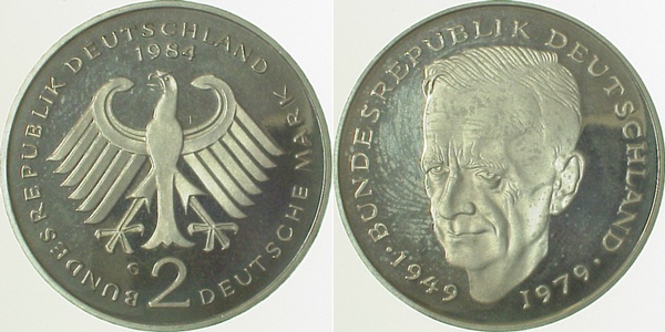 2 DM 1984 G Schum bfr/st J424 bfr / st 2 DM