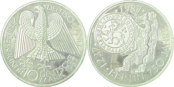 10 DM Berlin 1987 J PP J441Proof