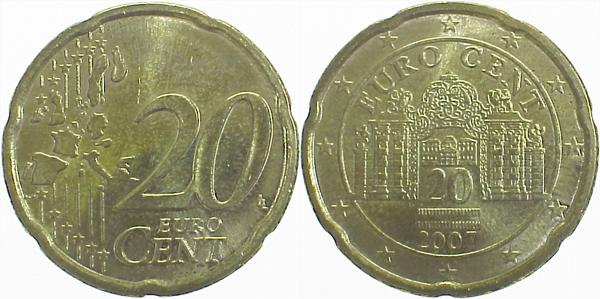 20 Cent Variante 2007 Österreich alte Landkarte J486a