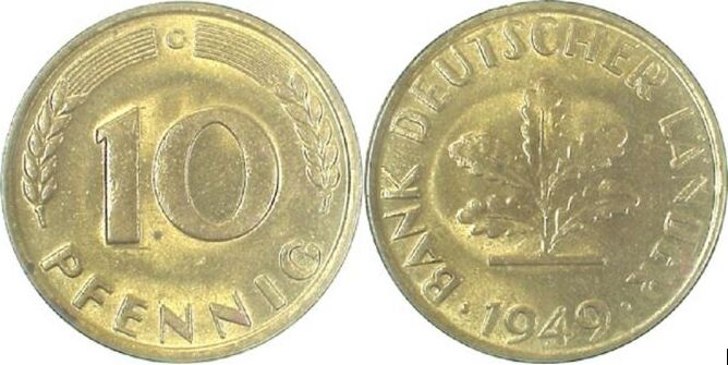10 Pfennig 1949 G bfr J378 BDL