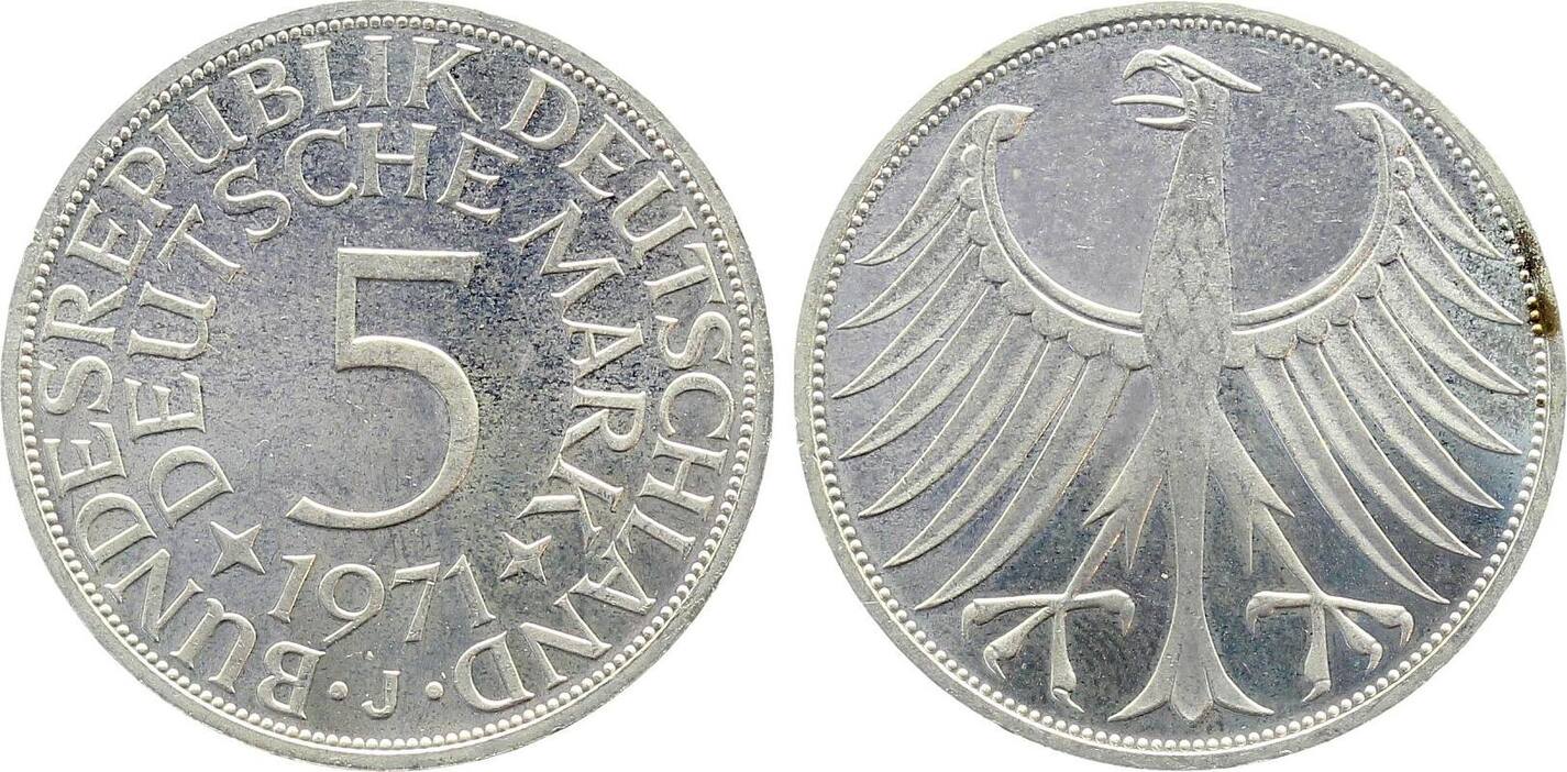 5 DM 1971 J PP- Proof J387
