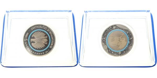 5 Euro Blauer Planet 2016 F Polierte Platte J607 Polymerring