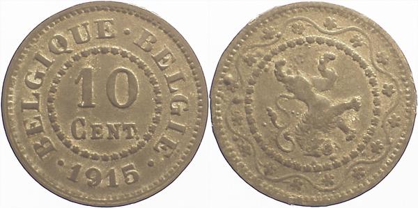 10 Cent Belgien 1915 niederländische und franz. Schrift