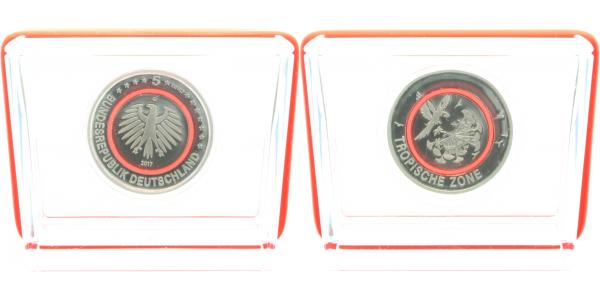 5 Euro Tropische Zone Münzzeichen A-J Polierte Platte, Proof J616 5 Euro