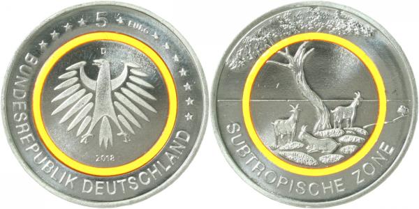 5 Euro Subt Zone 2018 D bfr J627 bfr 5 Euro