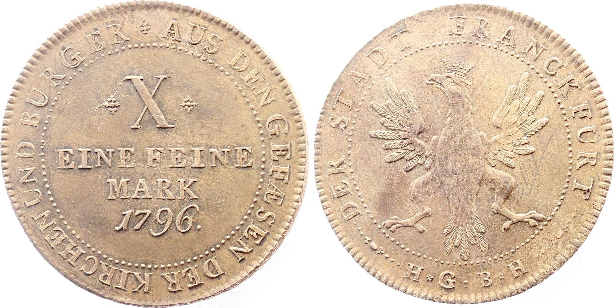 Taler Frankfurt 1796 X eine feine Mark Top leichte Patina