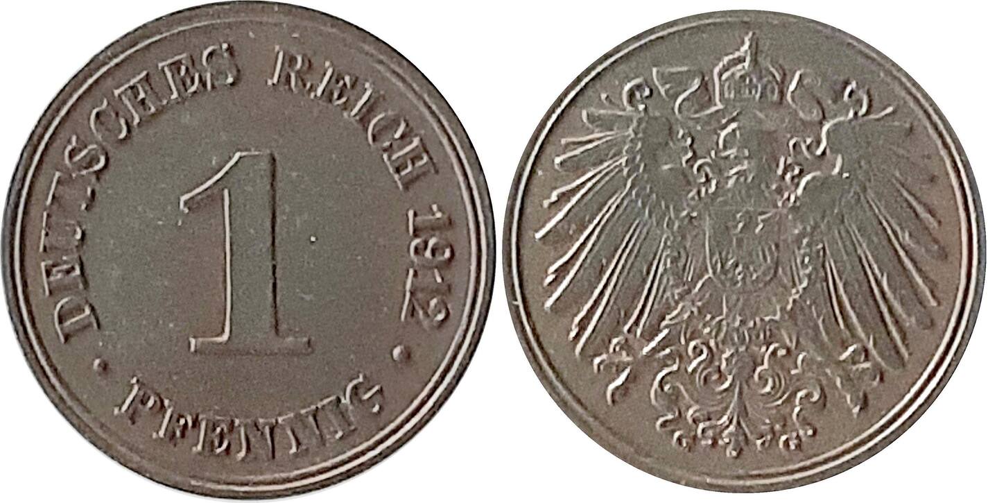1 Pfennig 1912 G stgl !!! J010