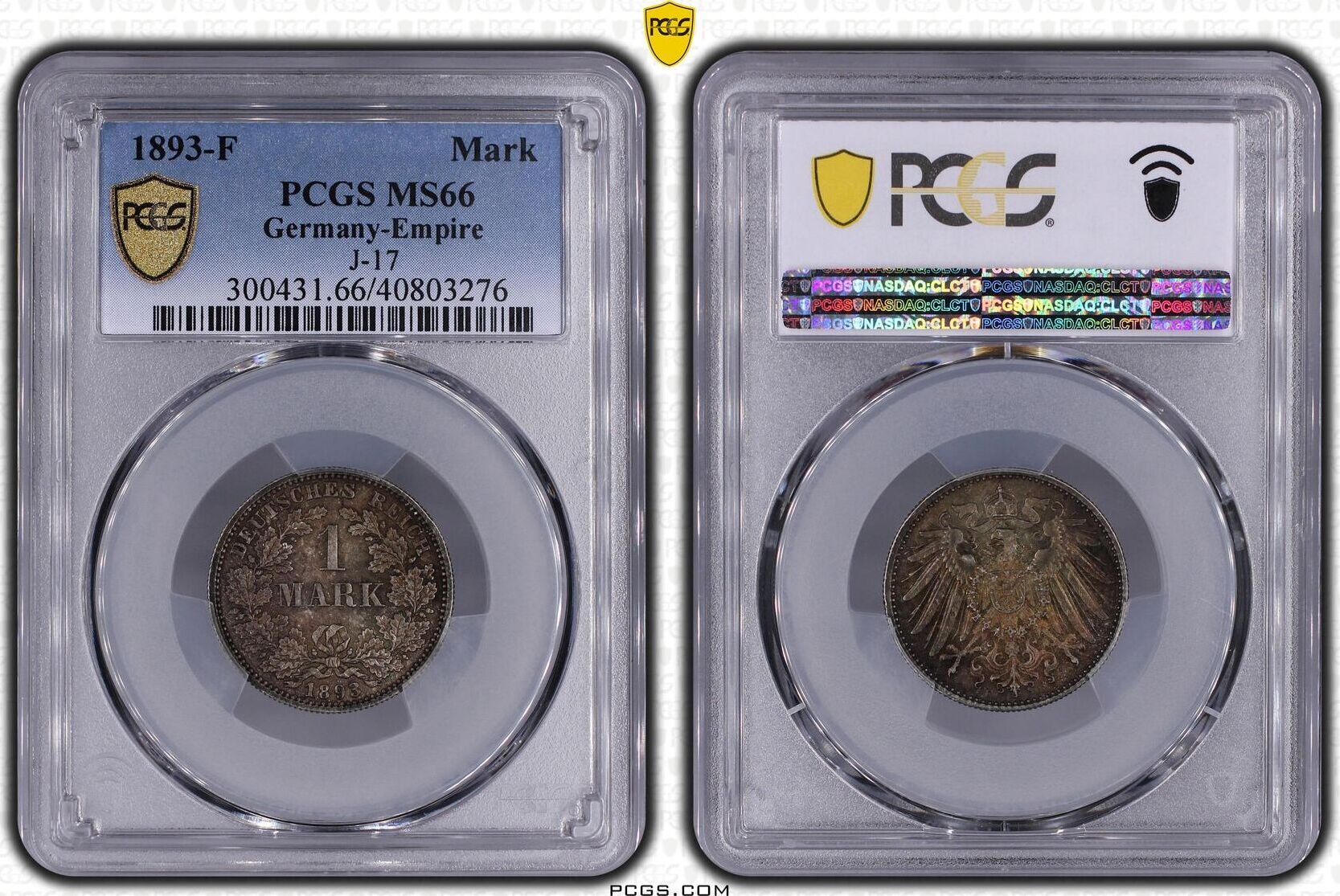 1 Mark 1893 F Gedenkmünzen PCGS 40803276 MS 66 J017