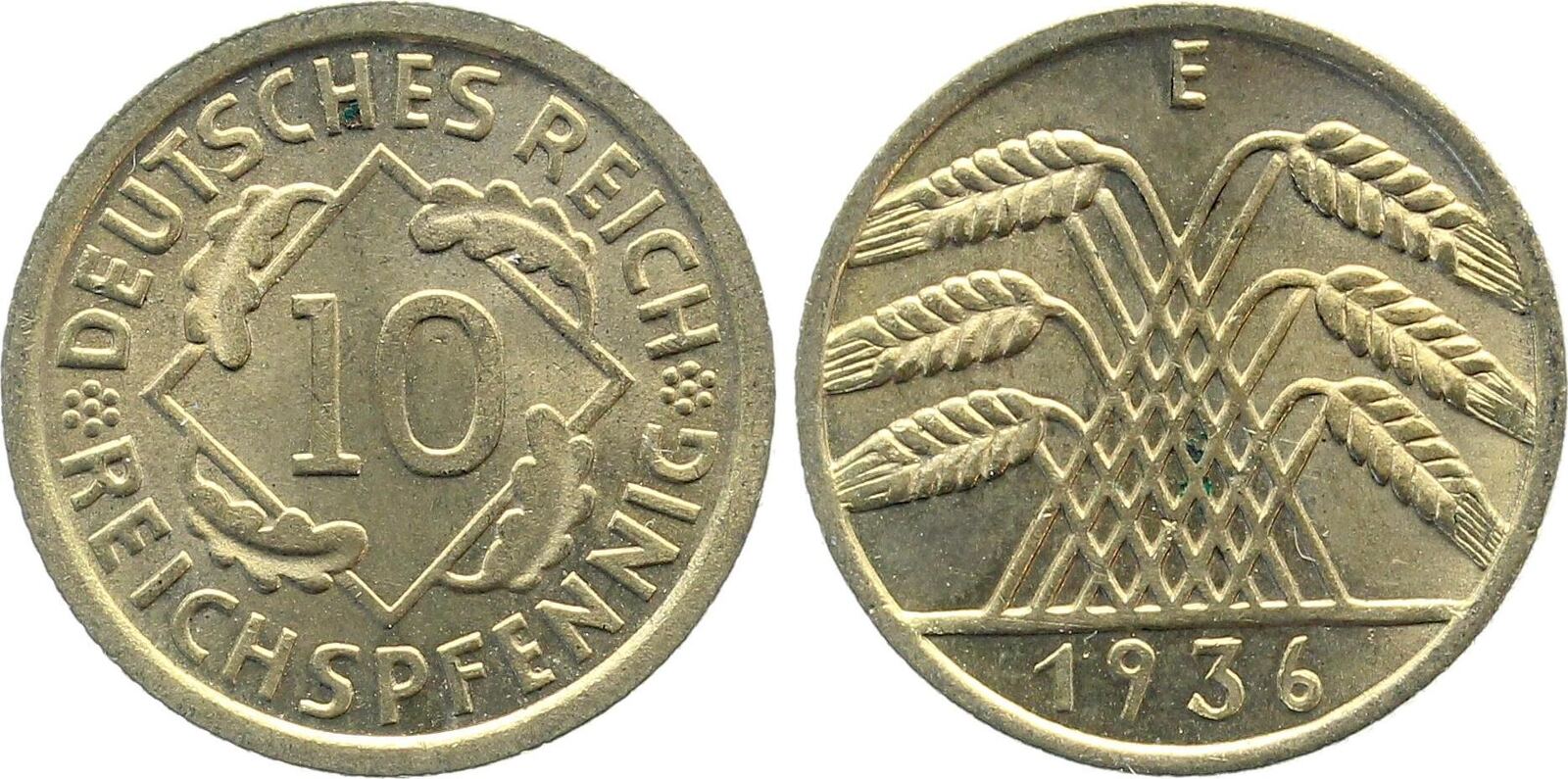 10 Reichspfennig 1936 E stempelglanz J317