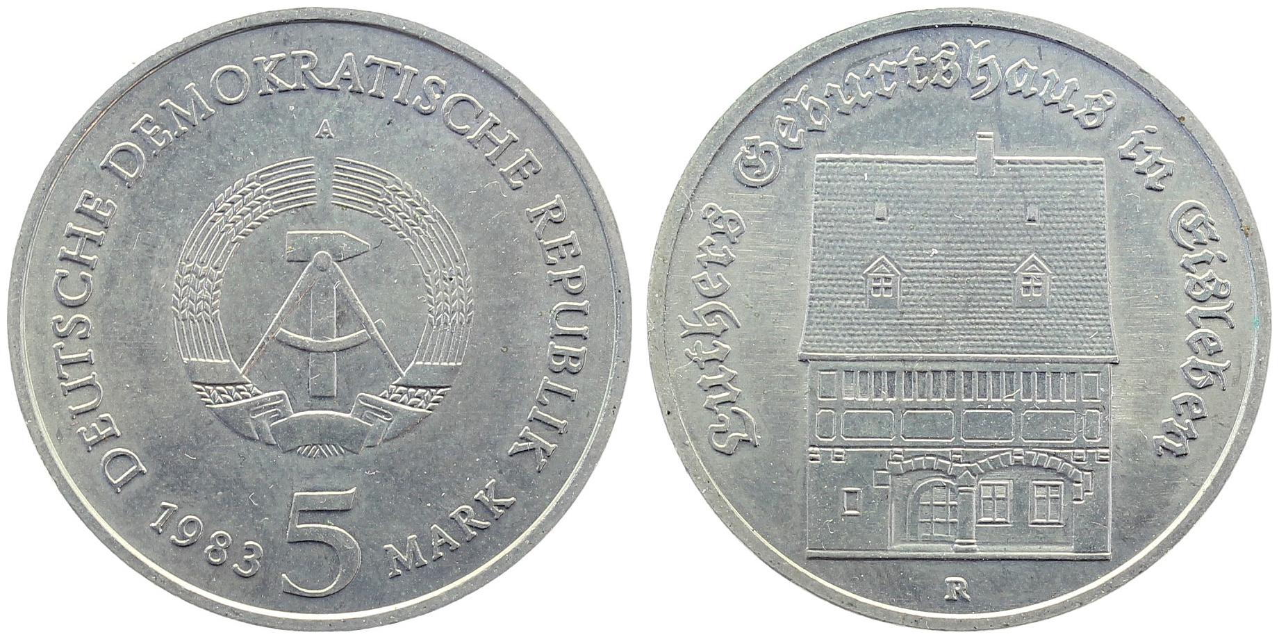 5 Mark DDR Luthers Geburtshaus 1983 A J1590