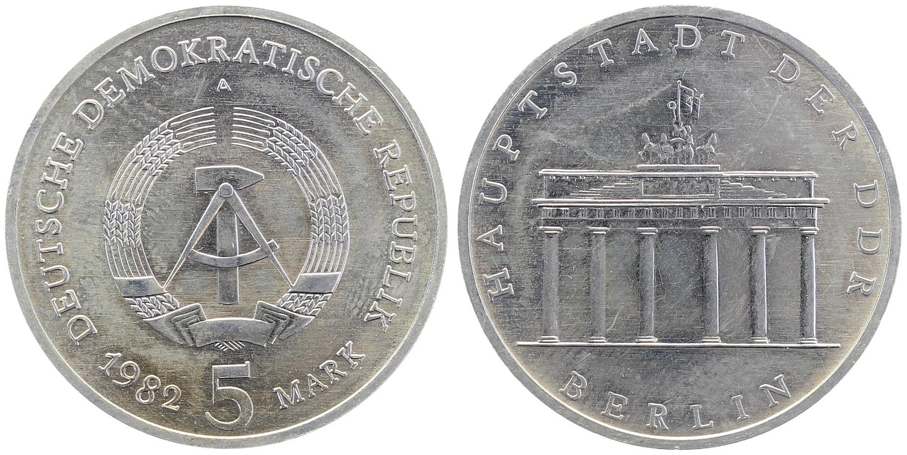 5 Mark Brandenb. Tor 1982 A stempelganz J1536