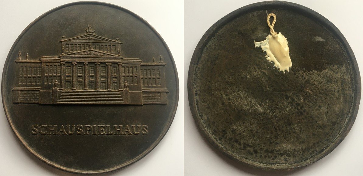 10 Mark DDR Schauspielhaus 1987 A Bronzemodel Rodewald