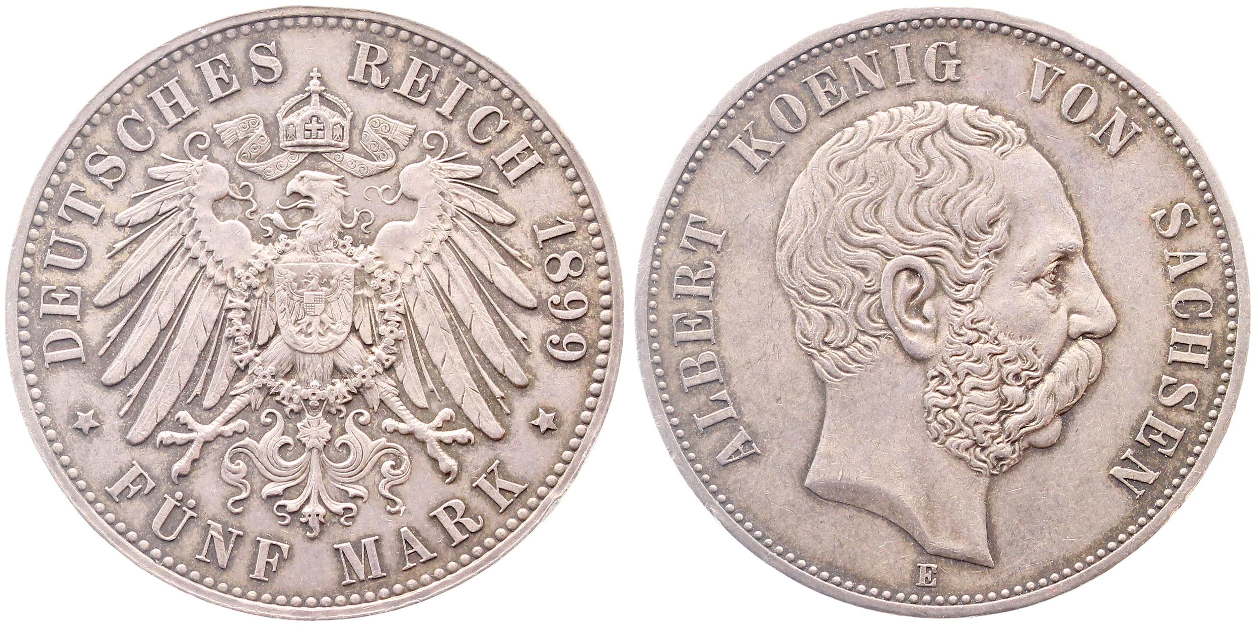 5 Mark Albert Sachsen 1899 E J125