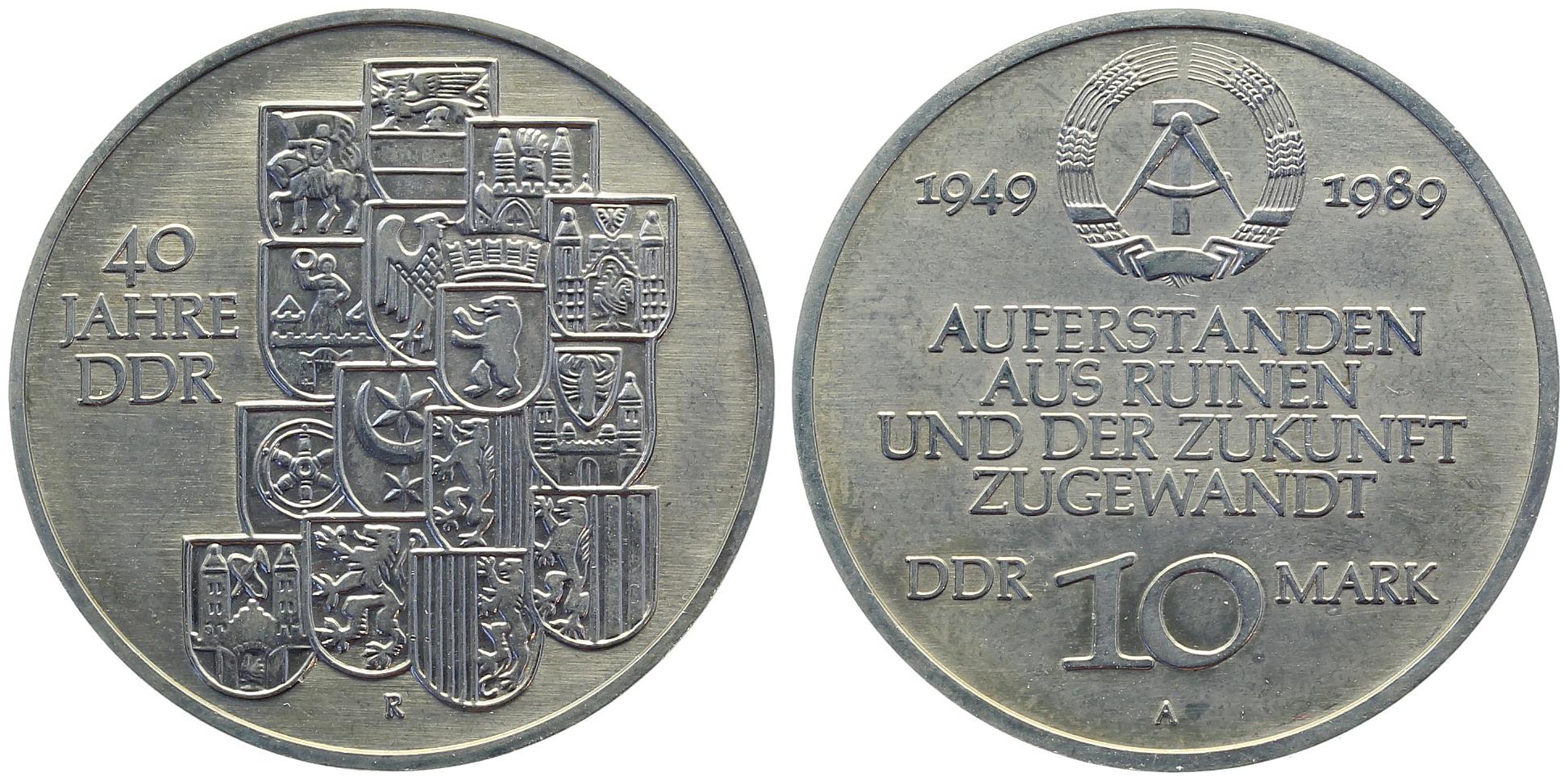 10 Mark 40 Jahre DDR 1989 A stempelglanz J1630