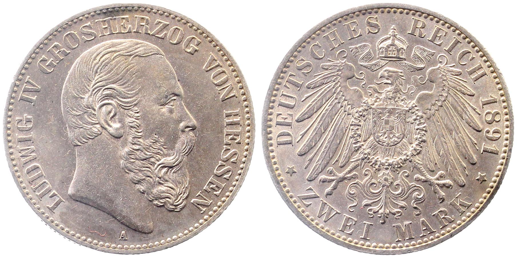 2 Mark Hessen 1891 A Ludwig vz/stgl J70