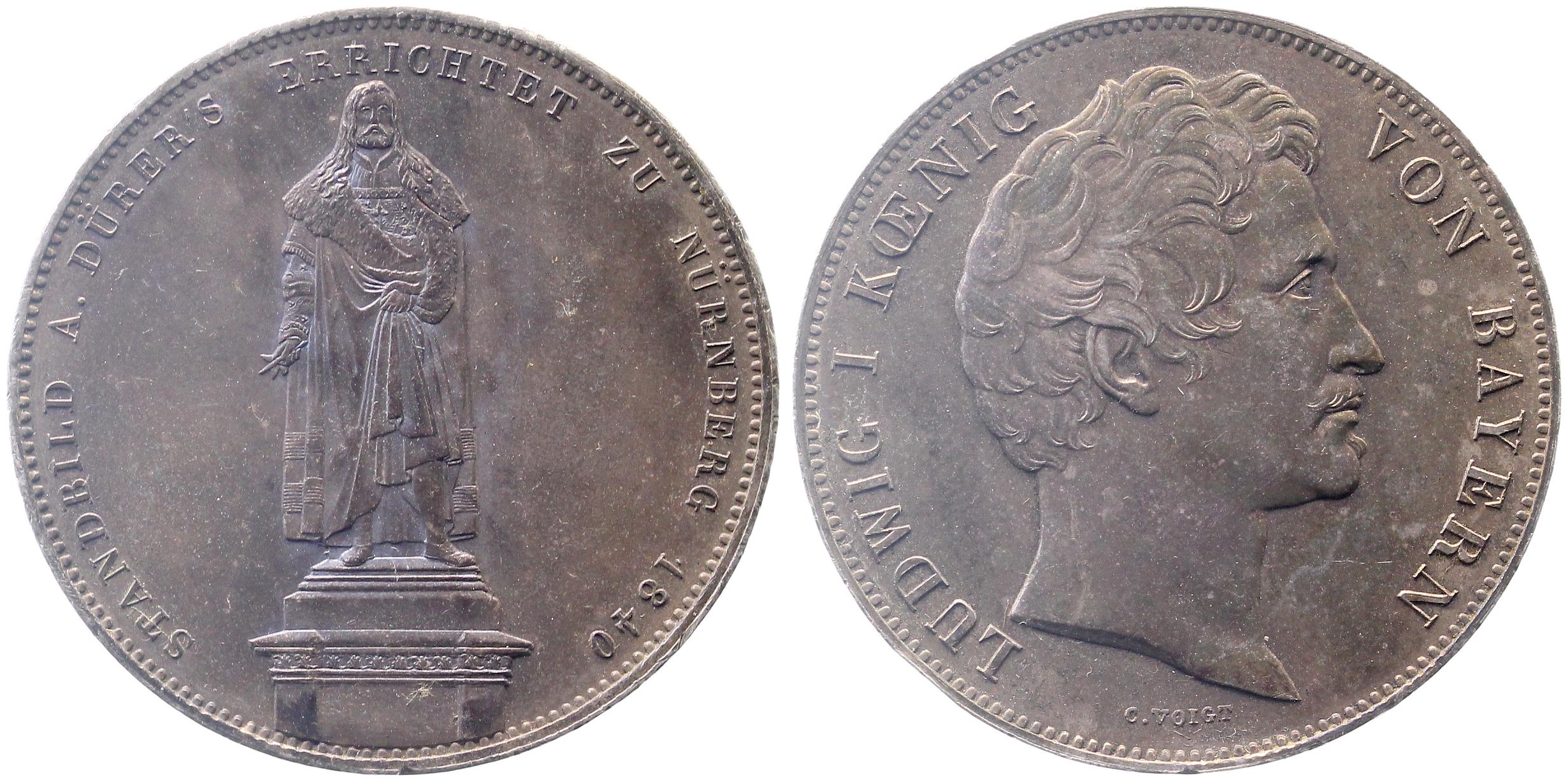 Geschichtsdoppeltaler 1840 Dürer's Nürnberg Bayern