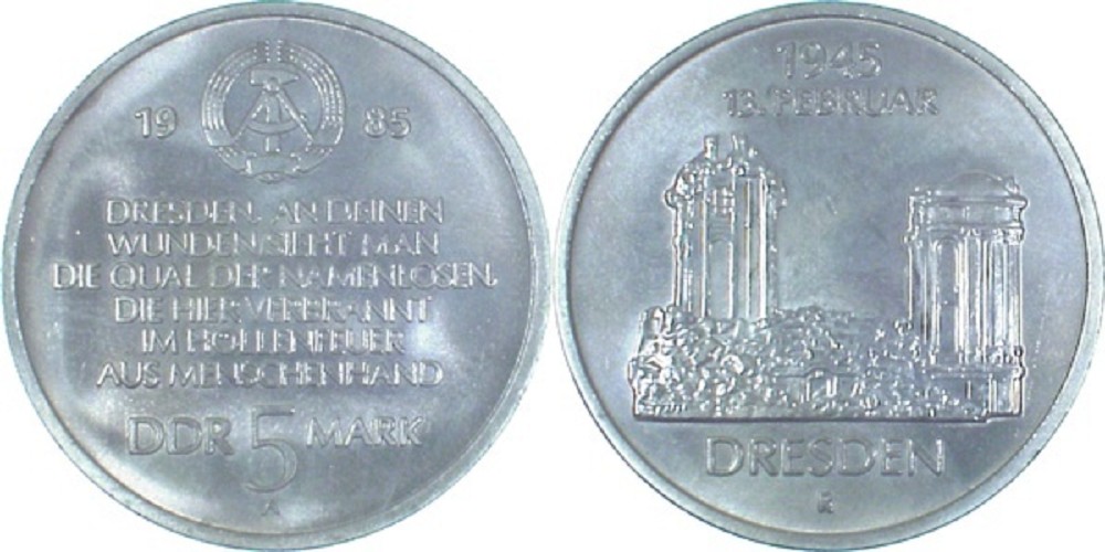 5 Mark DDR 1985 A Zwinger J1602 stgl