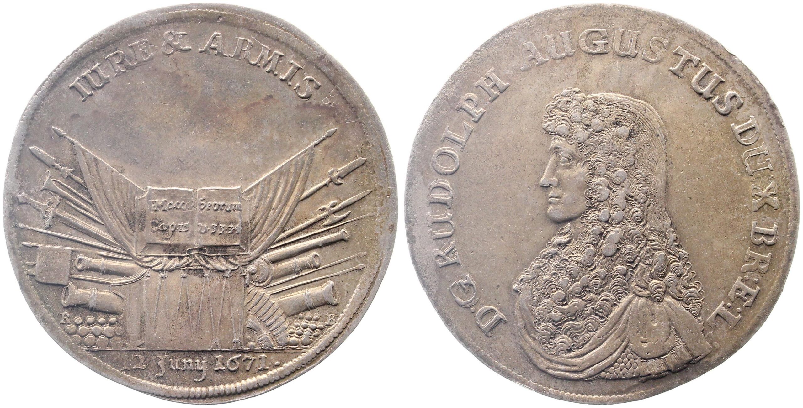 Taler Rudolph Augustus Braunschweig 12 Juni 1671 vorzüglich