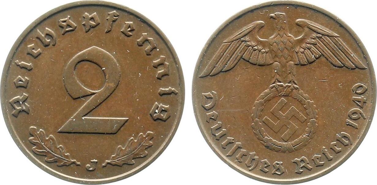 2 Pfennig 1940 J Drittes Reich J362