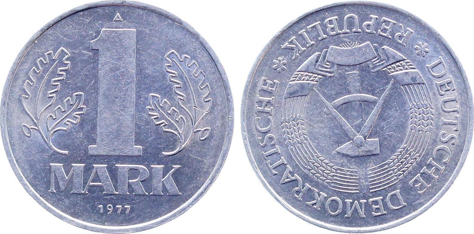 1 Mark DDR 1977 A Stempeldrehung 180°