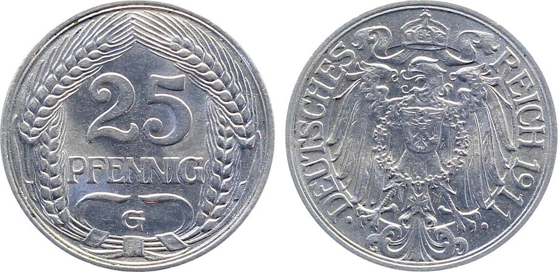 25 Pfennig 1911 G J018 stgl !!!!!