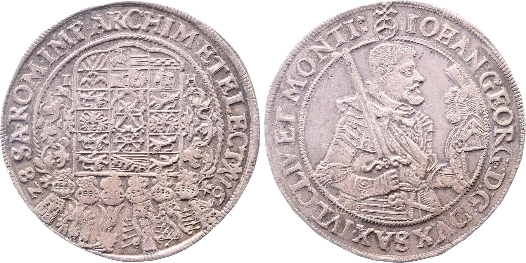 Taler Sachsen 1657 Johan Georg, ss+, schöne Patina