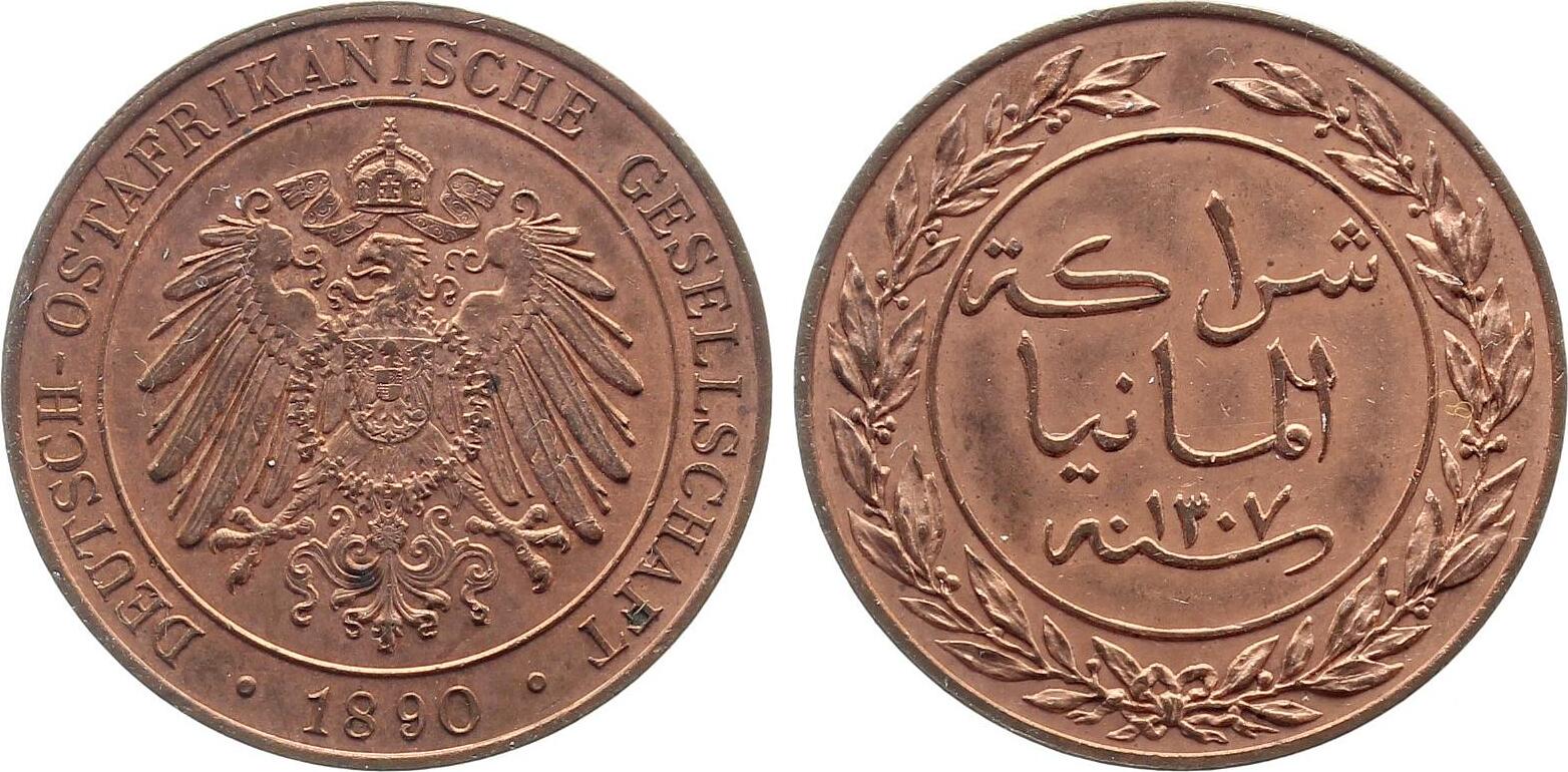 1 Pesa 1890 stgl Originalfarbe Deutsch-Ostafrika