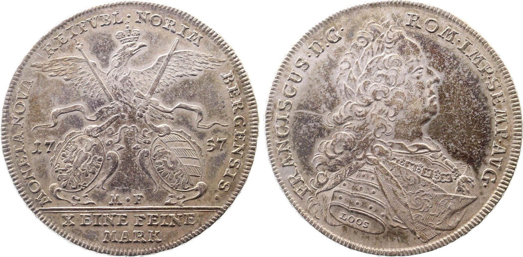 Taler Nürnberg Franziskus 1757 vz / stgl Taler
