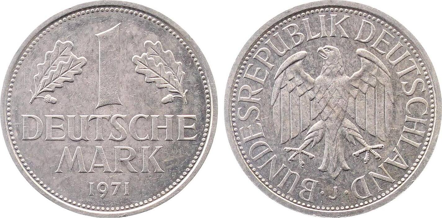 1 DM 1971 J bfr Erstabschlag ! J385 1 Mark